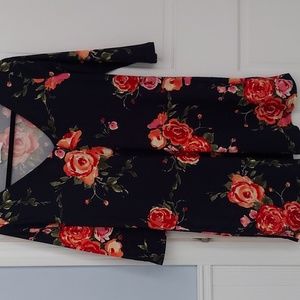 French Grey Floral Print Dress